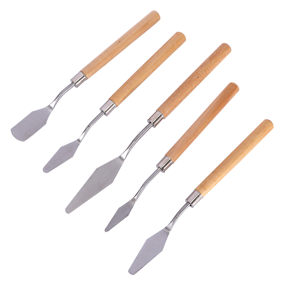 Oil Painting Tools Handheld Stainless Steel Artist Oil Painting Palette Wipe Paint Art 5 Shapes Optional