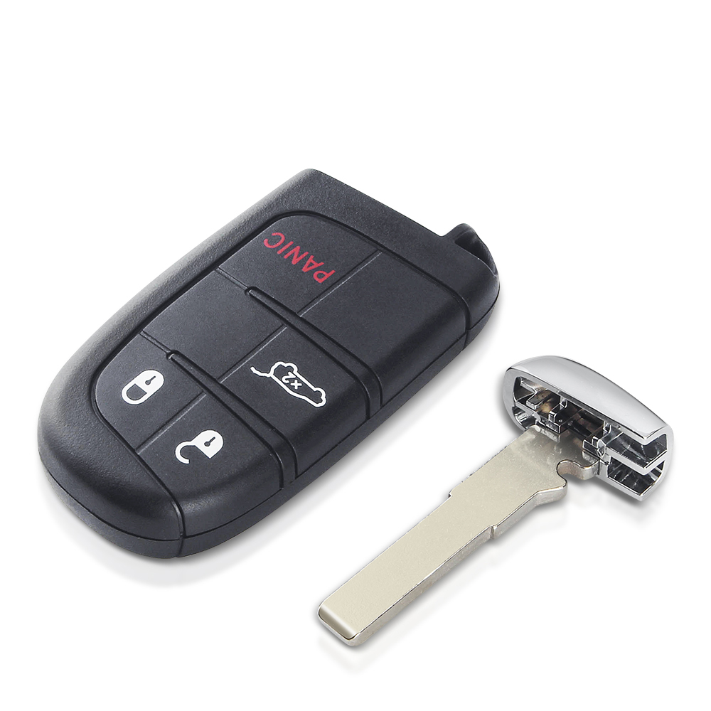 KEYYOU For Jeep Renegade Compass Cherokee Dodge Ram 1500 Journey Charger Chrysler 1500 2/3/4/5 Buttons Smart Remote Key Shell: WHITE