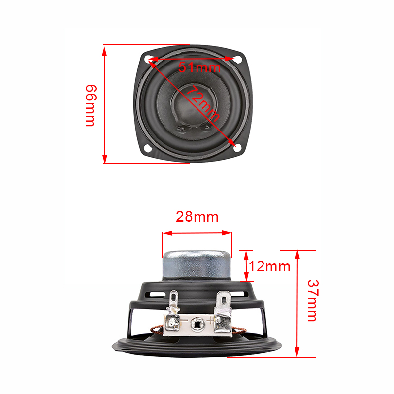 2.5 -zoll-tiefbasslautsprecher 10w 66mm x 4 ohm) mit subwoofer-treiber, breitbandlautsprecher für heimkino-diy (2 stück)