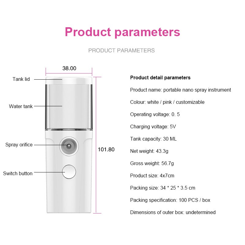 Draagbare Nano Spuiten Moisturizer Facial Spuiten Handheld Luchtbevochtiger Thuisgebruik Schoonheid Apparaten Multi-Functionele Schoonheid Apparaten Gereedschap