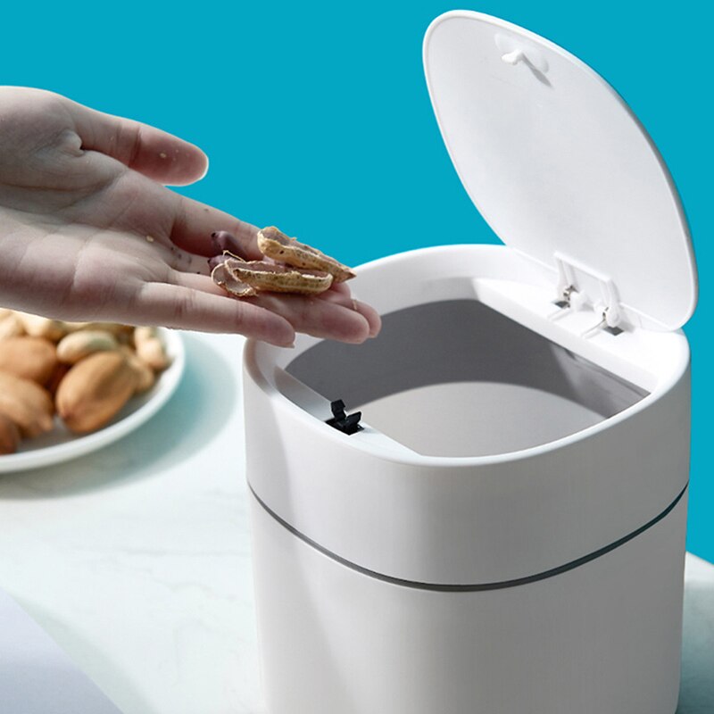 Mini cubo de basura pequeño, cesta de basura de escritorio, mesa de hogar, suministros de oficina de plástico, cubo de basura, caja de barril de artículos diversos