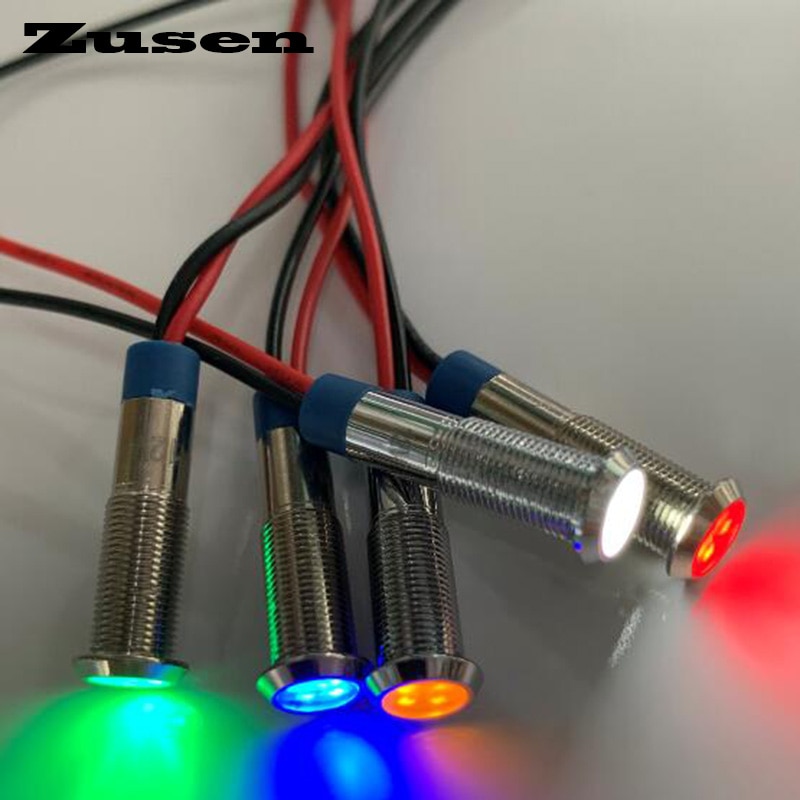 Zusen 6mm 220v led metalen lampje waterdichte Signaal lamp (ZS06-D/220 V/N)