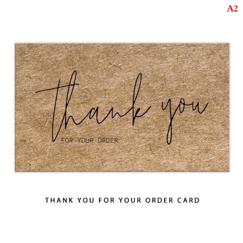 30pcs/bag Thank You for Your Order Cards 3D Kraft Paper Thanks Greeting Card Appreciation Cardstock for Small Business Sellers: A2