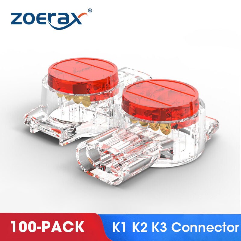 ZoeRax 100 Uds K1 K2 K3 conector de empalme de Cable RJ45 RJ11 cableado Cable de teléfono Ethernet Cable de red UY2 Terminal de Cable