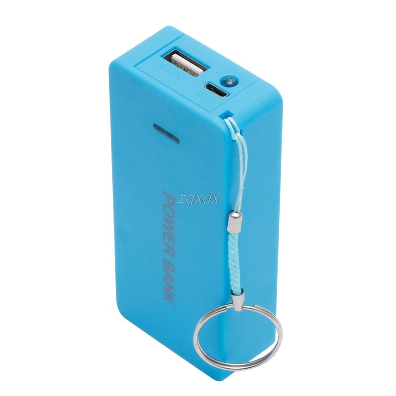 5v 1a 2 x 18650 akku-powerbank-gehäuse mit led-diy-box-ladegerät für handys: Blau