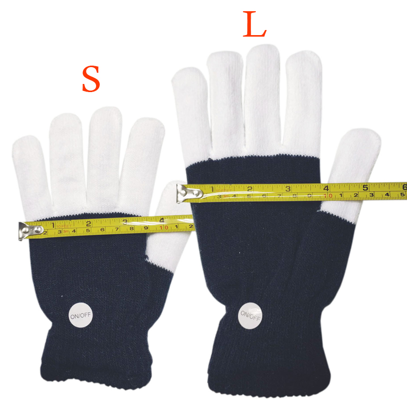 Wecute rękawiczki dla dzieci i dorosłych świecące rękawiczki świecące świąteczne impreza zimowa ciepłe rękawiczki kreatywne kolorowe rękawiczki z brokatem prezent: S