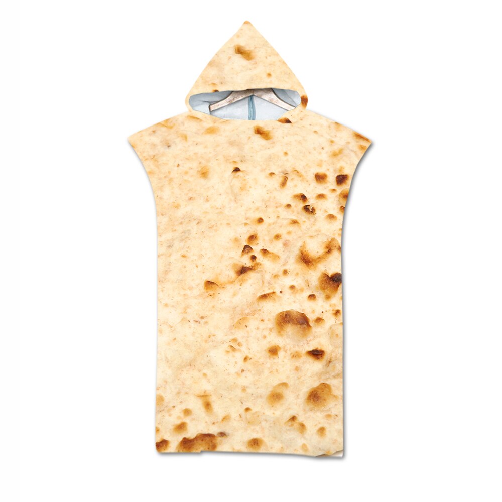 Nyhed sjov mexicansk burrito taco makron print stor hætte spa sauna surf svømme bad strand poncho håndklæde