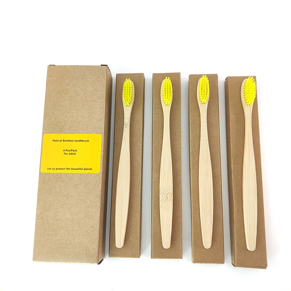 Natural Organic Eco-Friendly Wood Ergonomic Soft Bamboo Toothbrush BPA Free Bristles: 1198-N-1