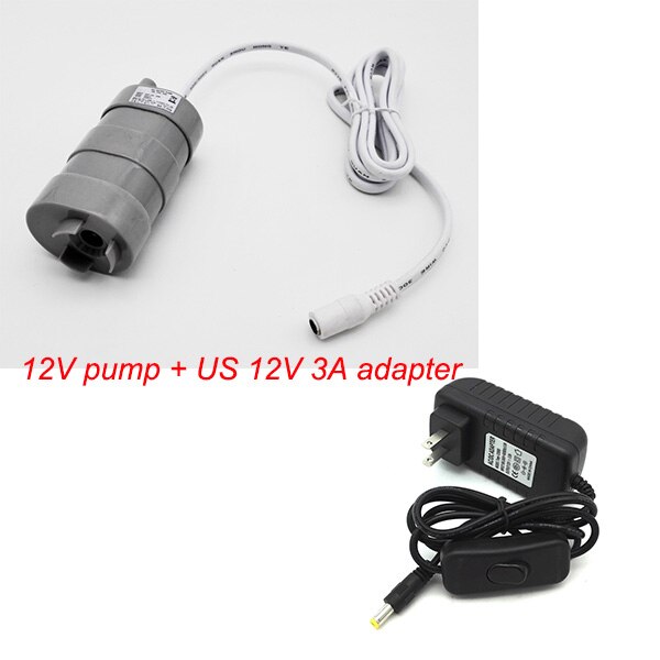Dc liten slitstark vattenpump vertikal korrosionsskyddande liten dränkbar vattenpump 12v 1000l/ h: 12v pump och  us12 v 3a
