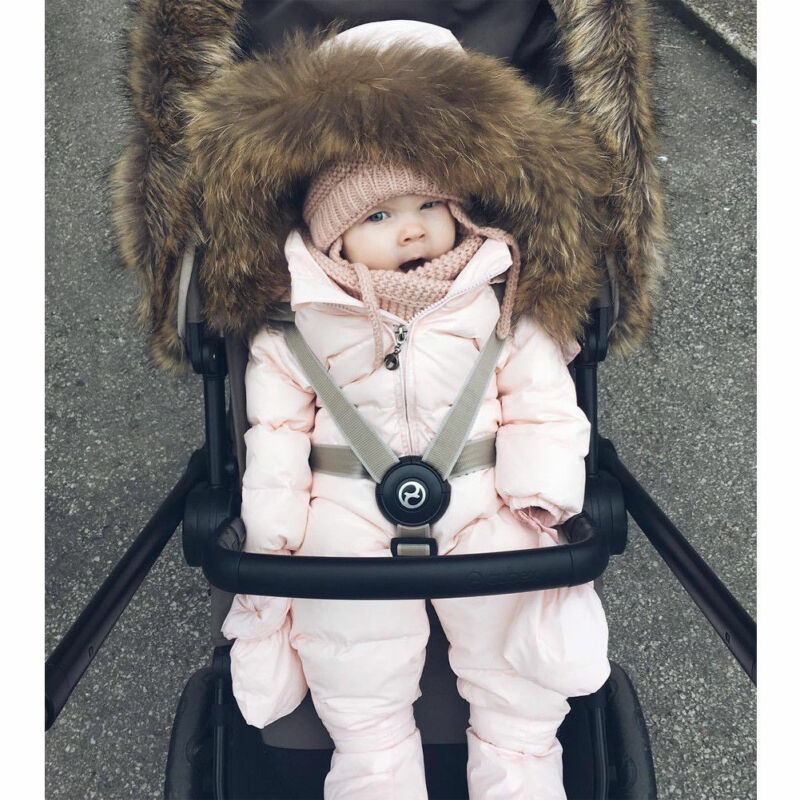 Winter Thick Snow Wear Toddler Baby Boy Girl Winter Romper Jacket Hooded Children Outwear Jumpsuit Coat Outfit