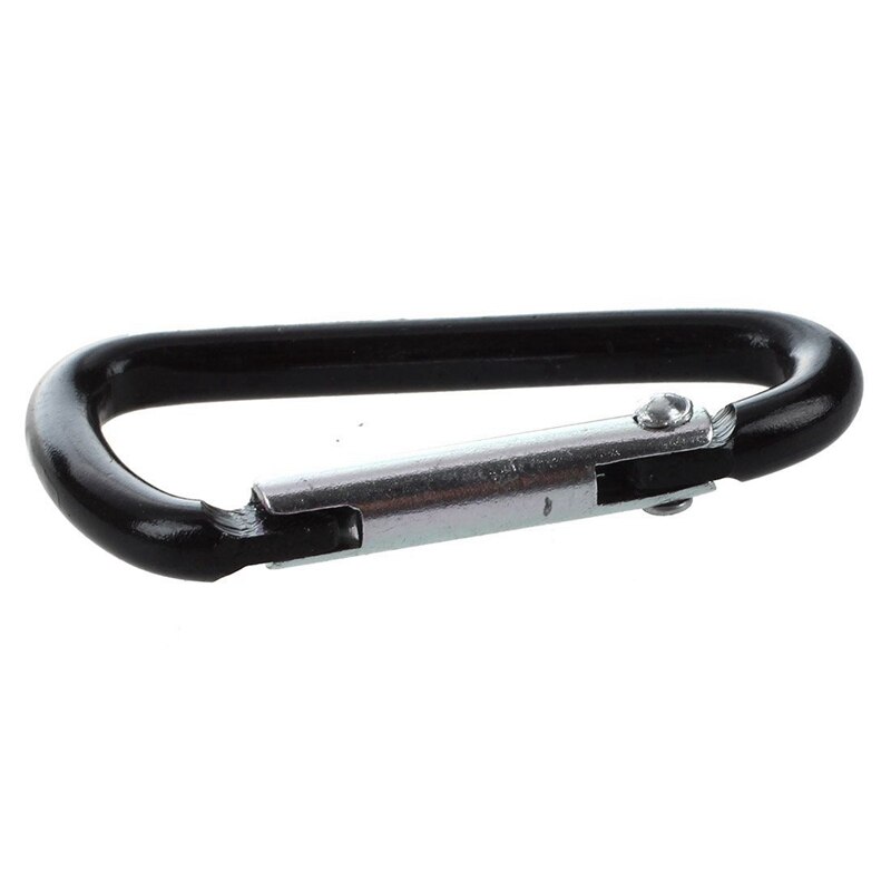 10 Pcs Black D Shaped Aluminum Alloy Snap Clip Key Chain Carabiner Hook & 3 Pcs 5cm Length Spring Loaded Gate