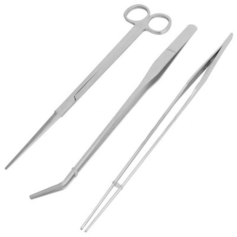 3/5pcs Aquarium Tank Tools Kit Aquascaping Fish Tank Aquatic Plants Long Tweezers Scissors Stainless Steel Maintenance Tools: Tool kit 04