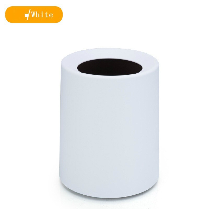 Double-layer Waste Bins Plastic Matte Large Capacity 8L/12L Garbage Dust Bin Kitchen Office Trash Can Without Lid: 1 / 8L