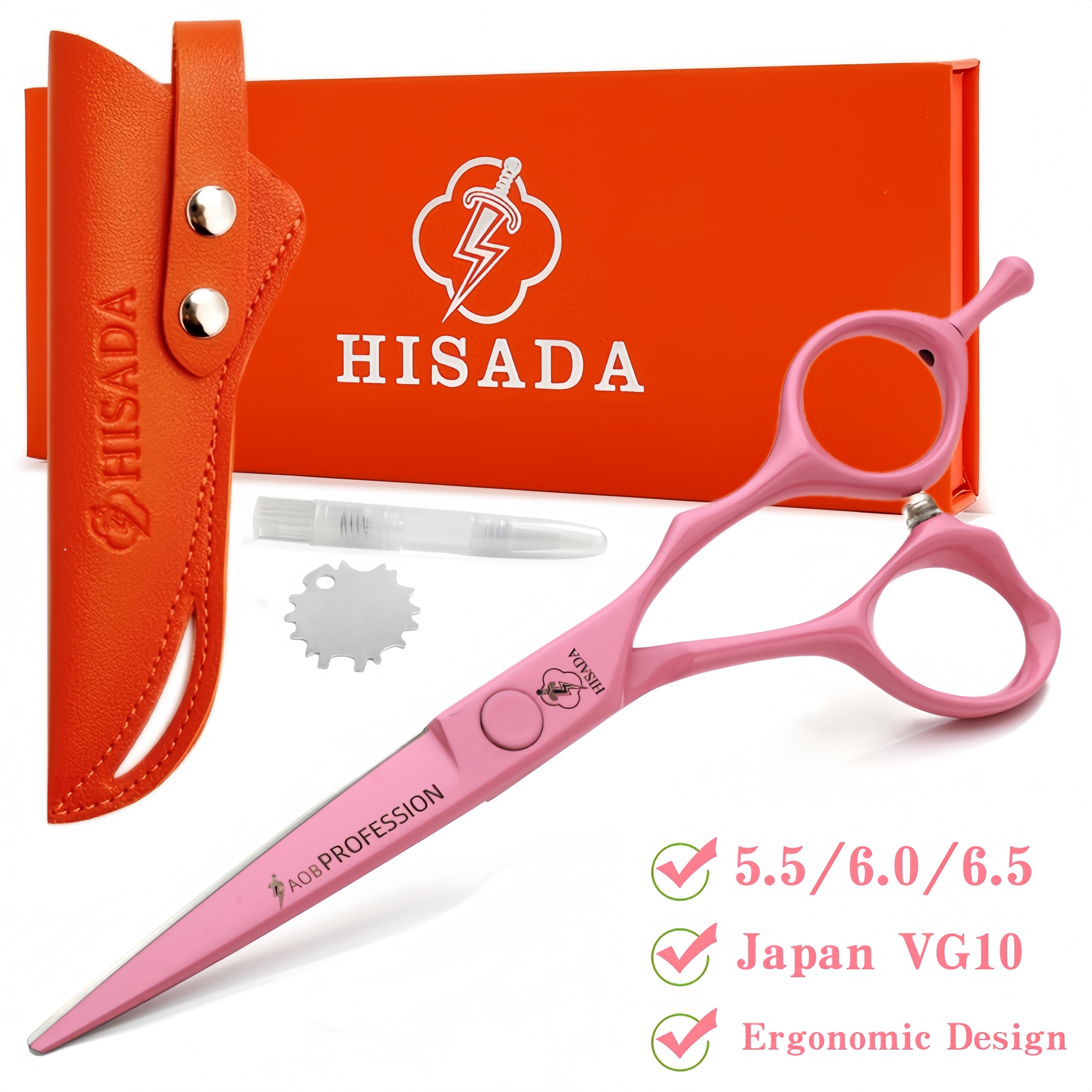 Hisada kappersschaar 5.5/6.0/6.5 inch roze kappersschaar haarknipmachine kappersaccessoires