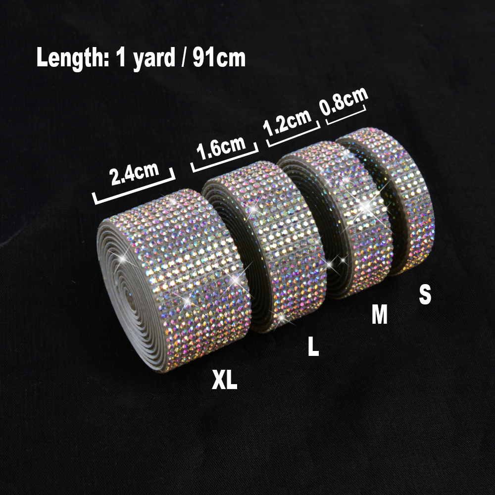 Zelfklevende Kristal Strass Sticker Diamant Lint DIY Sticker Steentjes Arts Crafts Auto Telefoon Decoratie