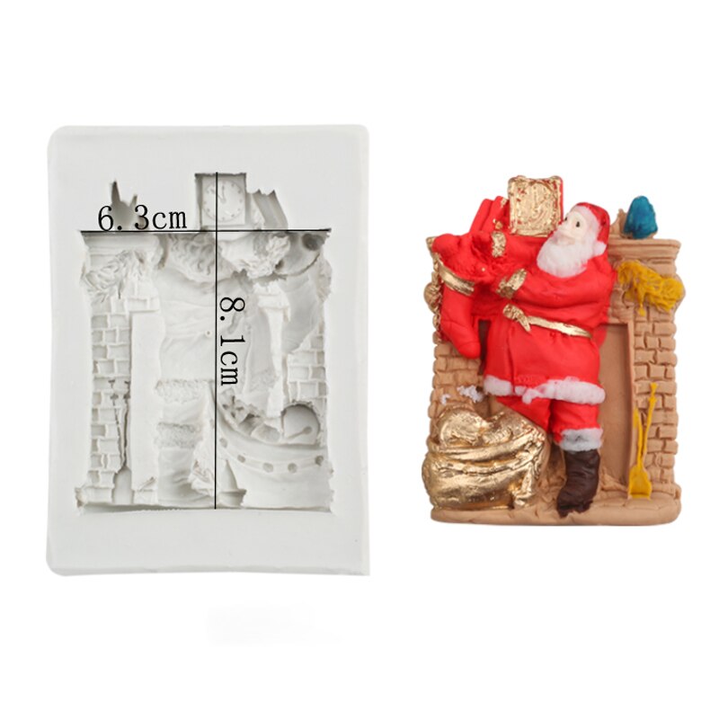 Christmas Santa Claus Molds Fondant Cakes Decor Tools Silicone Molds Sugarcraft Chocolate Baking Tools For Cakes Gumpaste Form: ZJ0117