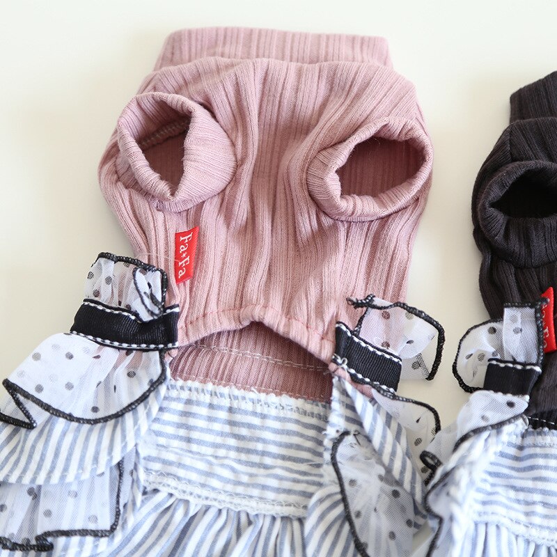 Vestidos con lazos para niña, faldas con tutú para perros, chaleco rosa y negro, ropa Bichon, disfraz de Chihuahua de talla xs-xl para gatos pequeños, vestido para mascotas