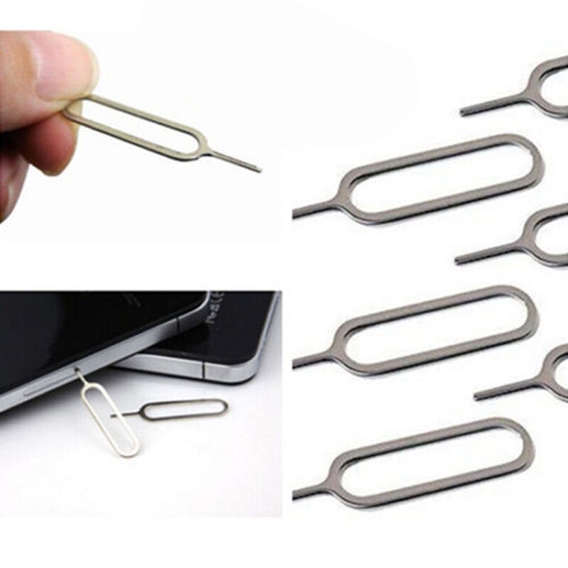 10 Stks/partij Sim-kaart Inbrengen Removal Tool Naald Opener Ejector Sim Card Tray Eject Pin Tool Open Eject Pin Voor mobiele Telefoon