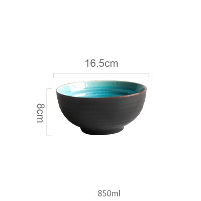 Is krakning glasur keramisk service husholdningsretter ris skåle dampede fisk fade porcelæn blå middagsplader: Nudeskål