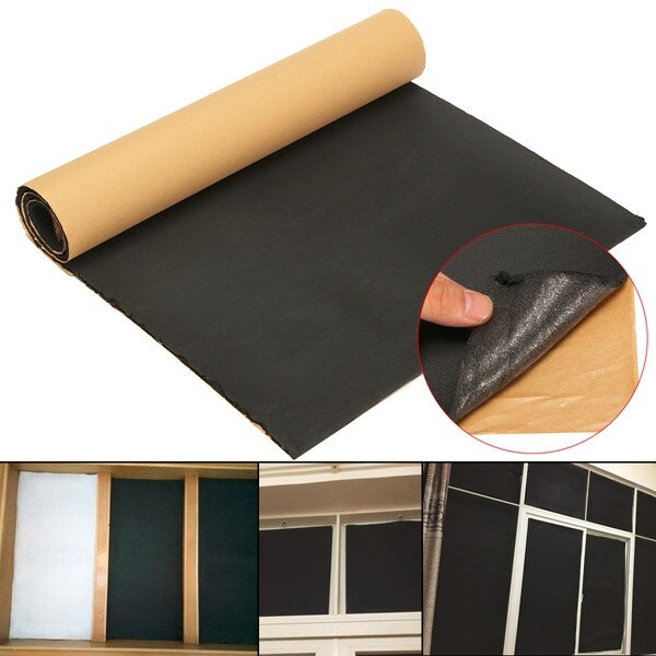Panneau acoustique coton auto-adhésif | Insonorisant pour voiture, 50x100cm 5mm, 1 rouleau, isolation amortissant, mousse, tapis acoustique, panneau acoustique