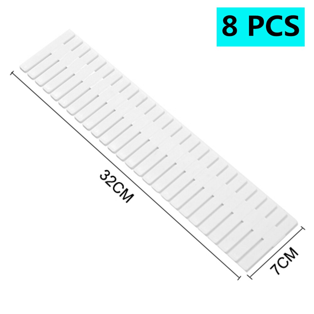 Regulowana plastikowa przegroda szuflady DIY regały magazynowe gospodarstwo domowe dowolna kombinacja ścianka działowa oszczędność miejsca narzędzia podziału: 8szt-biały