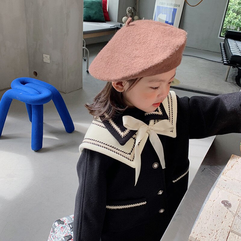 Dtxd – manteau en laine Long et épais, Style anglais, tenue de fête élégante pour enfants de 2 à 8 ans