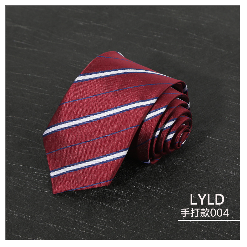 7CM Polyester Ties For Men Business Striped Blue Brown Neck Tie College Young Girls Neckties Party Shirt Collar Accessory Cravat: Gold