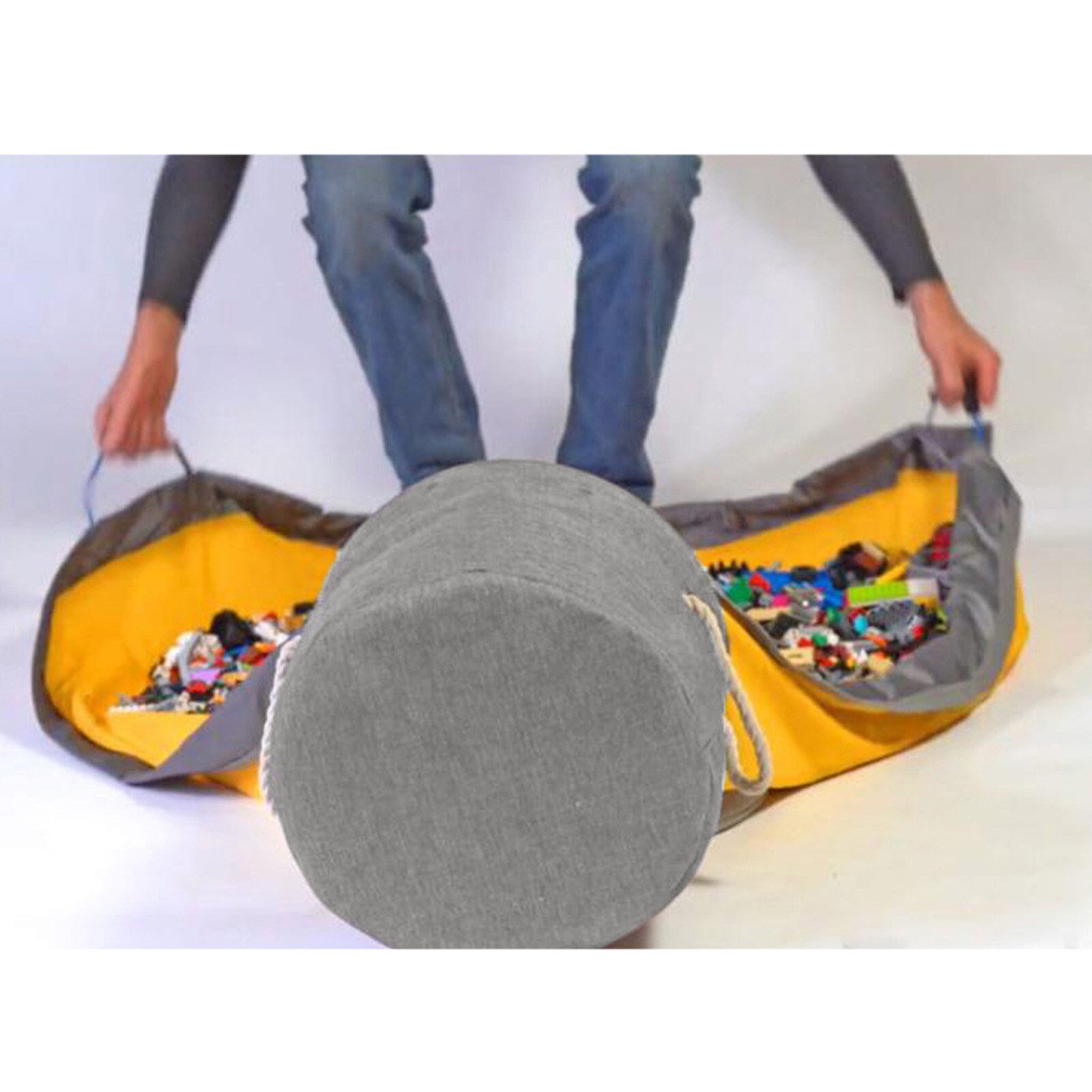 Toy Storage Bag Toy Bags Blocks Play Mat Bag Toys Slideaway Clean-up And Storage Container Organizer Multifunctional Baskets