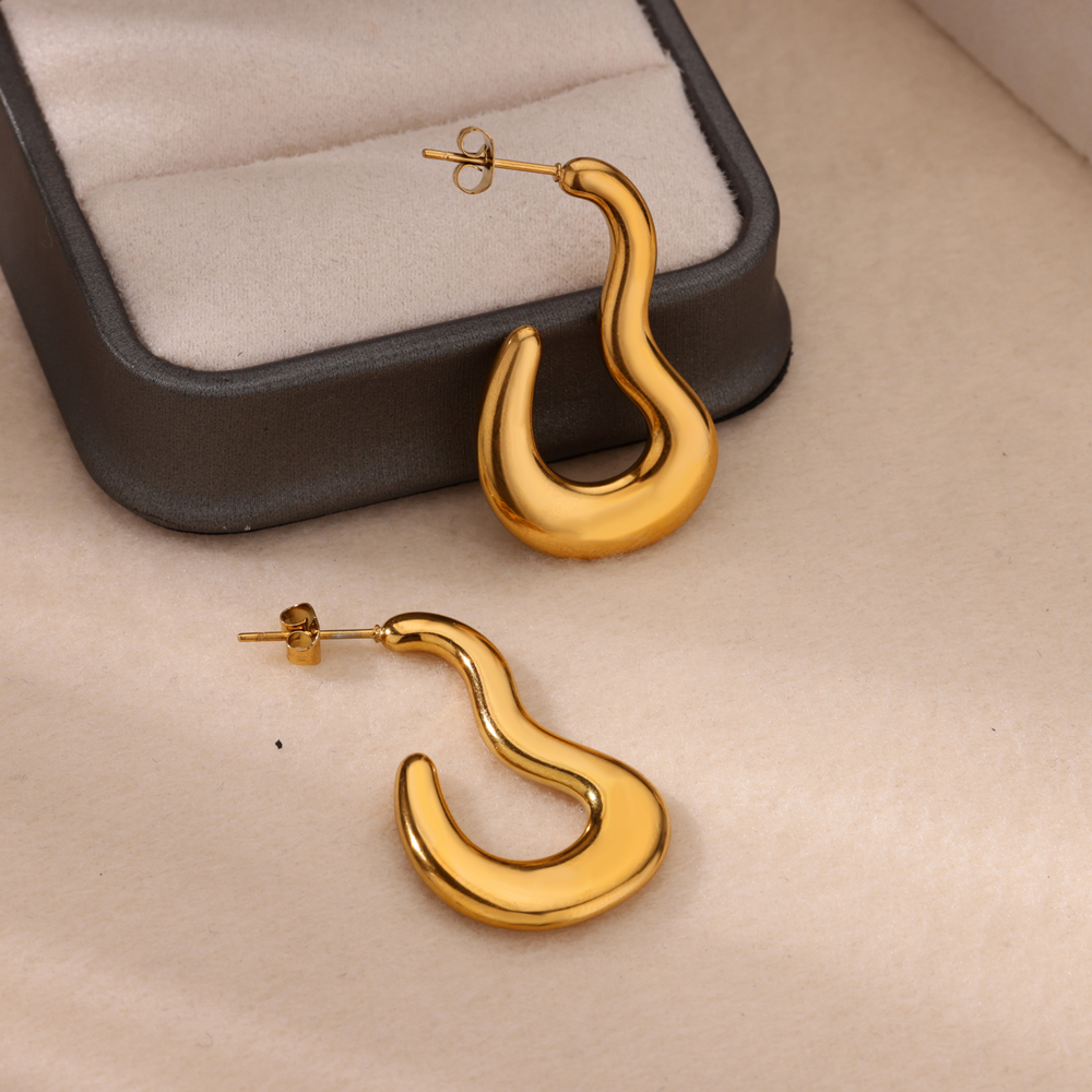 Pendientes de mariposa para mujer, aretes con forma de gota de agua de acero inoxidable de Color dorado, de joyería estética 2024