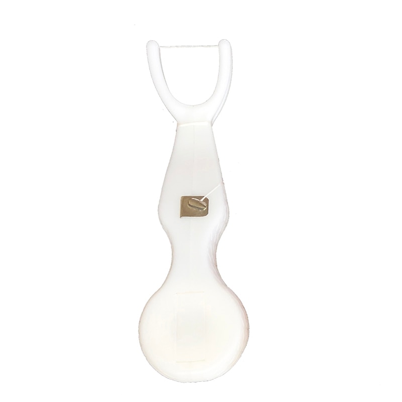 30m fils dentaires en nylon avec support, cure-dents, outil de nettoyage des dents, nettoyant pour soins bucco-dentaires, fil dentaire, outil de soins dentaires à domicile: Blanc