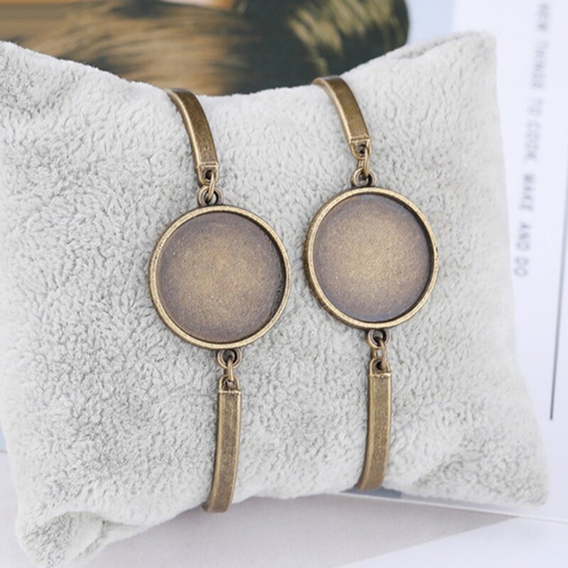 5 Stks/partij Metalen Cabochon Armband Fit 20Mm Cameo Instellingen Armbanden Bezel Blanks Diy Sieraden Maken Armband Bevindingen Accessoire: Antique Bronze