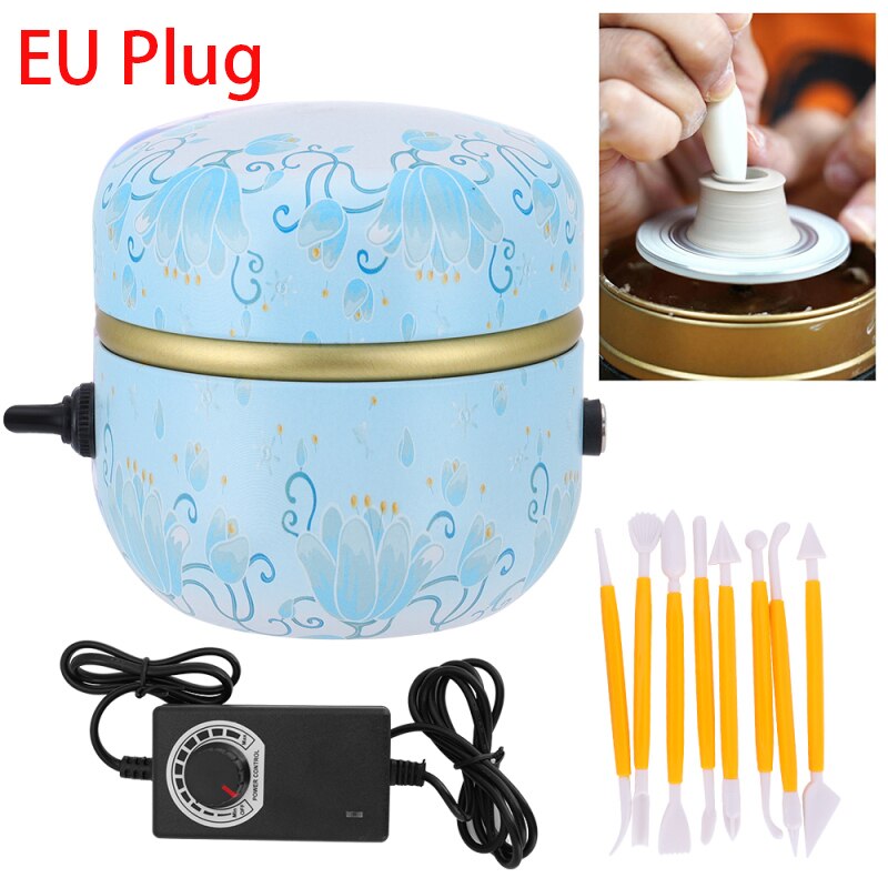Mini Ceramic Machine Electric Pottery Machine Pottery Wheel Ceramic Machine Pottery DIY Machine for Kids Children US/UK/EU Plug: HGZMM0033EU00