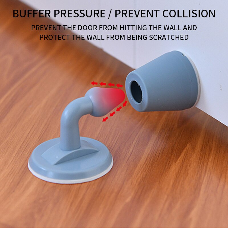 ABS Silicone Door Stopper Non Punching Sticker Hidden Door Holders Self Adhesive Door Stop Wall Protectors