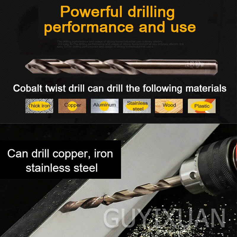 Cobalt twist drill set Stainless steel with straight handle Drill bit Industrial drill set tool