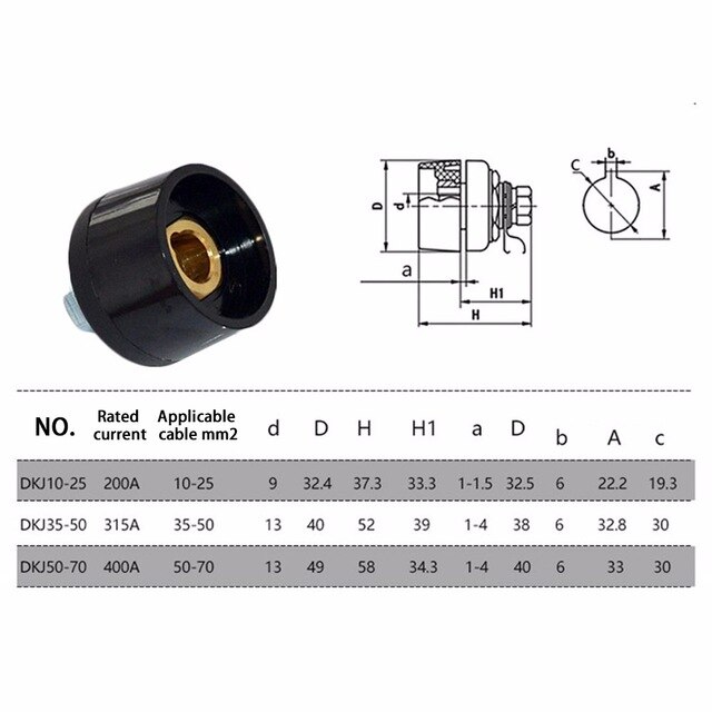 Cable Connector-Plug Male Female Socket Plug Cable Connector DKJ10-25 35-50 50-70 TIG Welding Machine Cable Panel: 35 50socket