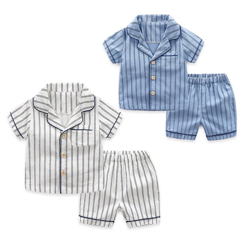 Børns pyjamas sommer børn hjemmetøj t-shirt + shorts børn pyjamas sæt drenge piger pyjamas baby nattøj 2 4 5 6 7 8 år