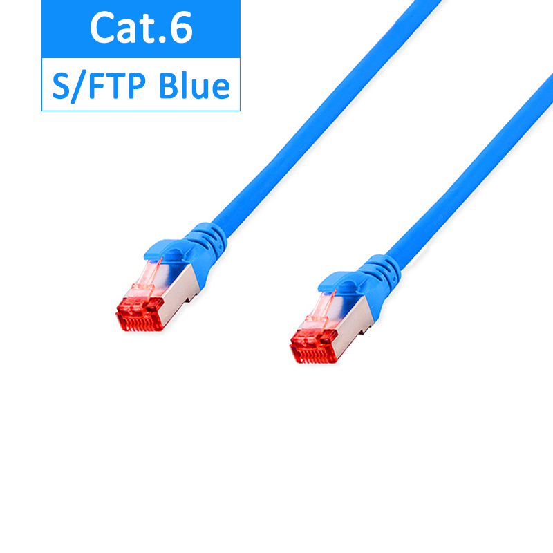 RJ45 Netwerk Cat 6 SFTP Ethernet-kabels C6 Patchkabel Lan Snagless Afgeschermd 6 kleuren: Blauw / 0,8 m
