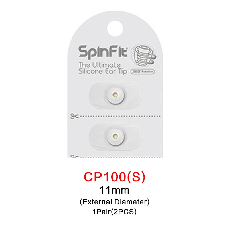 Original dunu spinfit  cp100 cp800 in- øret patenteret silikone øretelefoner øreprop 1 par  (2 stk): Cp100- s (11mm)
