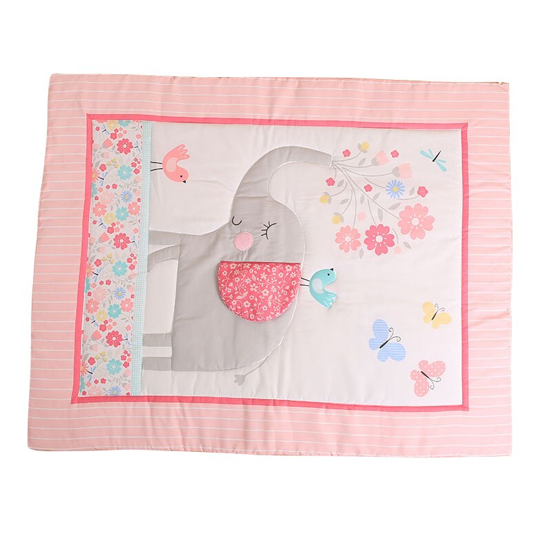 Baby sengetøj sæt tegneserie dyr tæpper krybbe ark krybbe nederdel krybbe kofanger simplebaby sengetøj sæt: Baby pige dyne