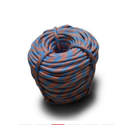 10/20/30/50m klätterrep utomhus klättringstillbehör rep 9.5mm höghållfast rep repklättring: Blå orange