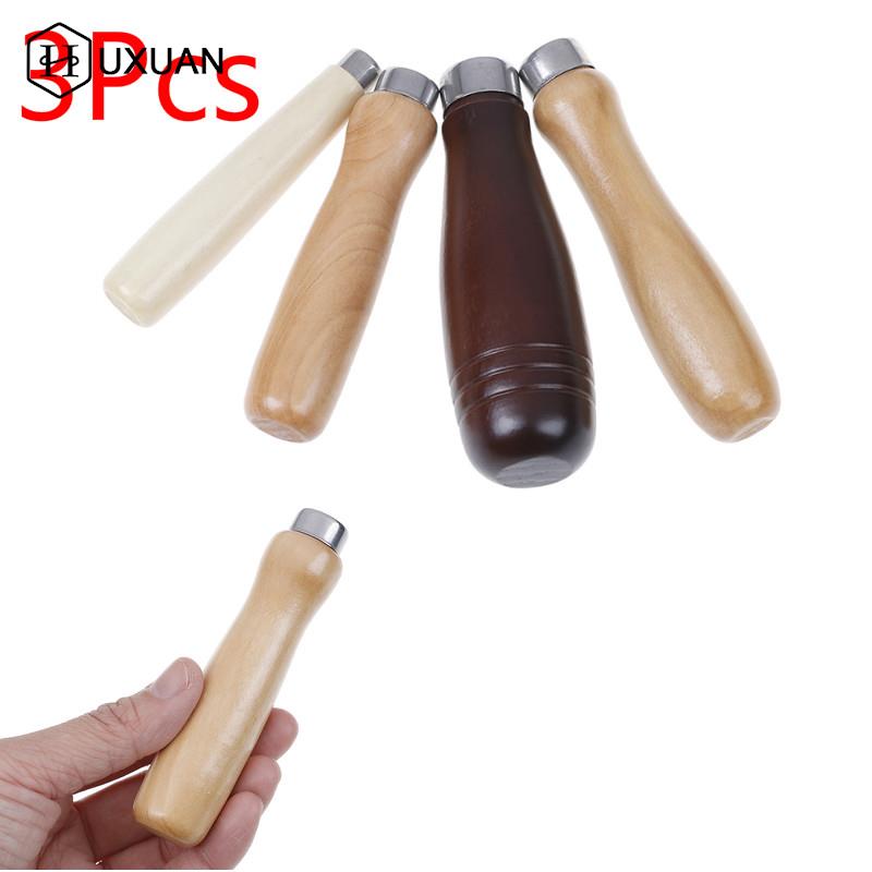 Mango de madera para limar, herramienta apta para el hogar, anillo de acero inoxidable, madera dura, DIY, 3 uds.