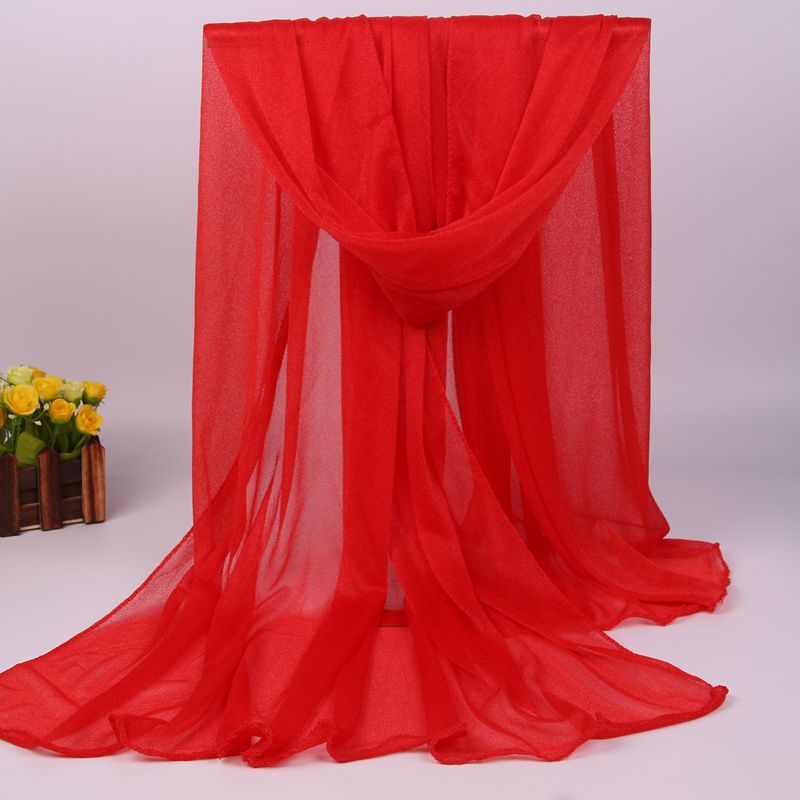 Women Chiffon Scarves Lady Soft Long Shawl Wrap Scarf Solid Color: color 13