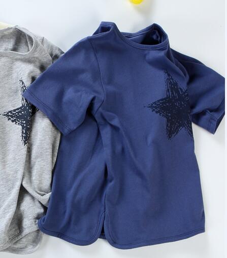 Jongens t-shirt kinderen ronde hals t-shirt kinderen kleding baby zomer jongens meisjes korte mouwen star kinderen katoen jongen tops: blue / 5T
