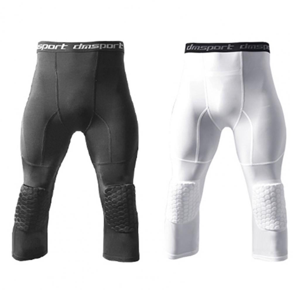 Durable Workout Leggings with Knee Pads Breathable Compression Pants Youth Boys Basketball Compression Pants