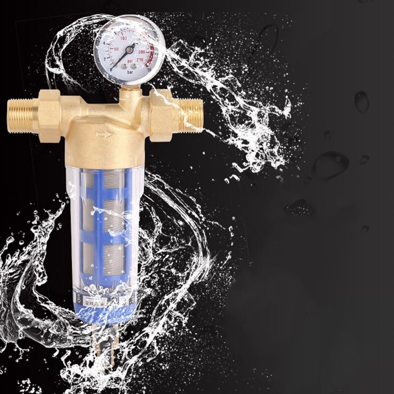 1 Inch Copper Backwash Water Pre Filter Household House Water Filter Pipes Central Water Purifier Descaling