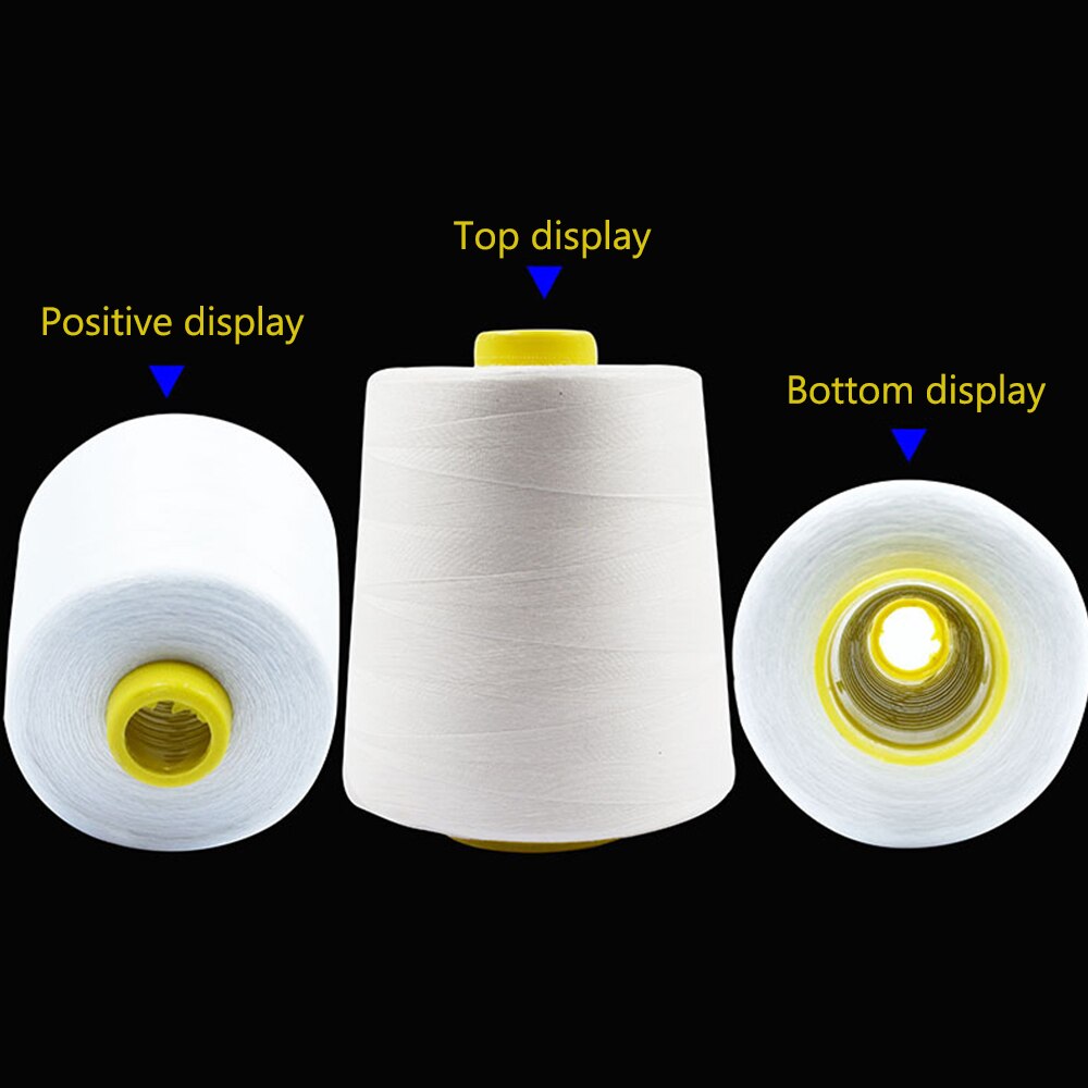 4 pezzi di filo per macchina da cucire overlock resistente da 8000 iarde, filo per cucire industriale in poliestere, coni metrici, filo per cucire bianco e nero
