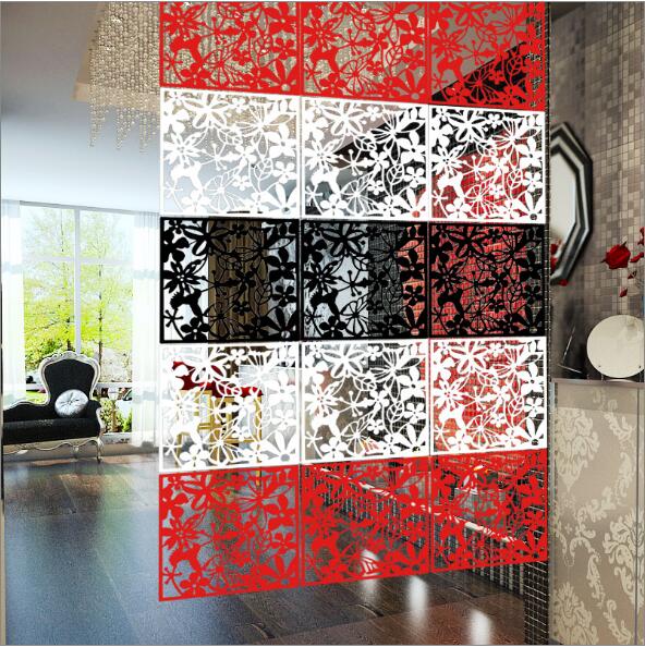 4pcs Folding screen Paravan Biombos chineses Wall panels Hanging Screens Openwork grilles TV backdrop stickers Hanging Screenss