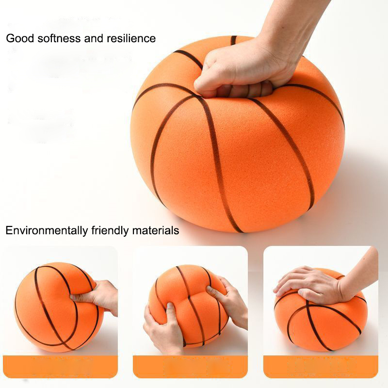 Bola de basquete silenciosa, sem ruído, alta densidade, espuma pu macia, bola espremível, interior, mudo, quicando, brinquedos esportivos para crianças