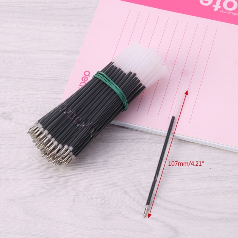 100 Pcs 0.7 mm Ballpoint Pen Refills Point for Retractable Pens Blue/Red/Black 107mm Length for School Office