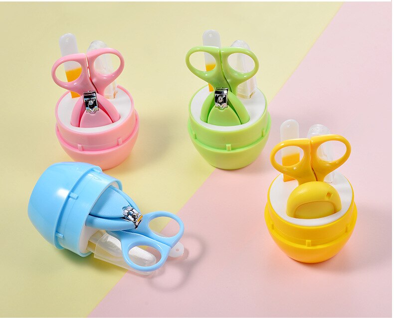 4 Stks/set Veilig Baby Nail Care Set Nail Cutter Baby Booger Clip Care Set Draagbare Zuigeling Nagelknipper Leuke Clipper cutter Schaar